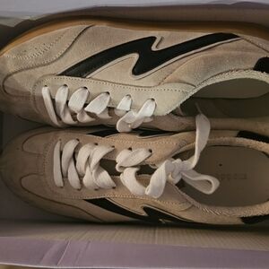 Beige and Black Sneakers